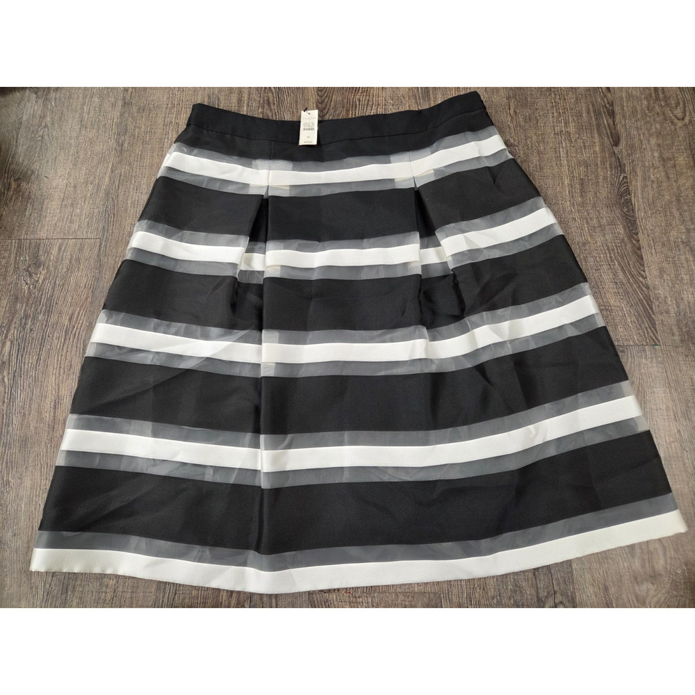 Talbots Black White Gray Layered Sheer Women's NWT Skirt Size 14